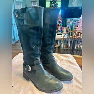 Timberland black leather and suede tall boots, women size 11